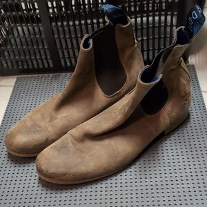 John Fluevog "Radio" Chelsea Brown Leather Boots